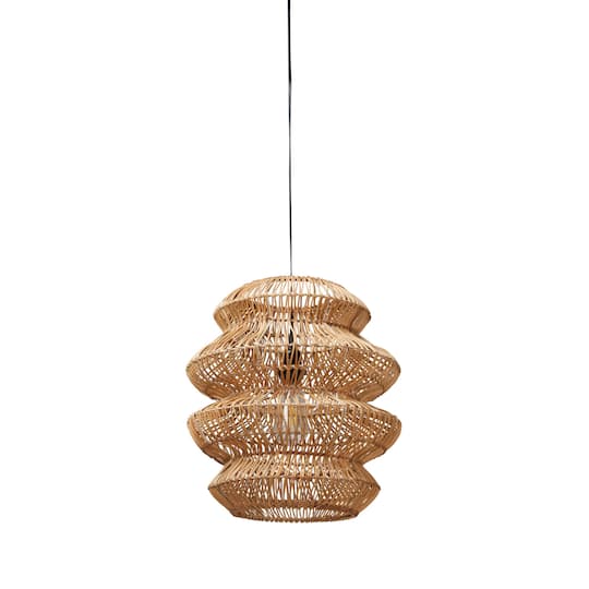 Hello Honey® 16" Boho Natural Woven Rattan Sculptural Pendant Light